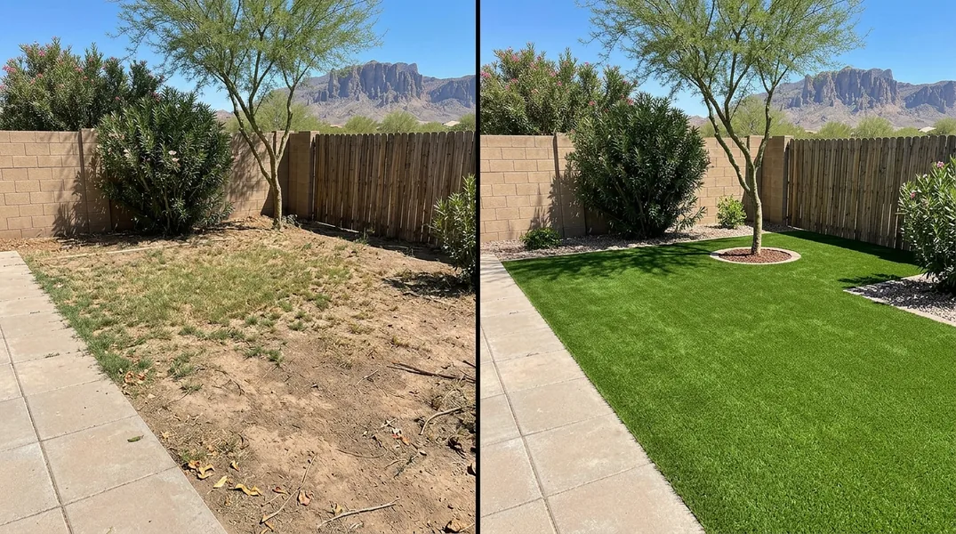 Result artificial grass installation in Mesa - Mesa Turf Installation