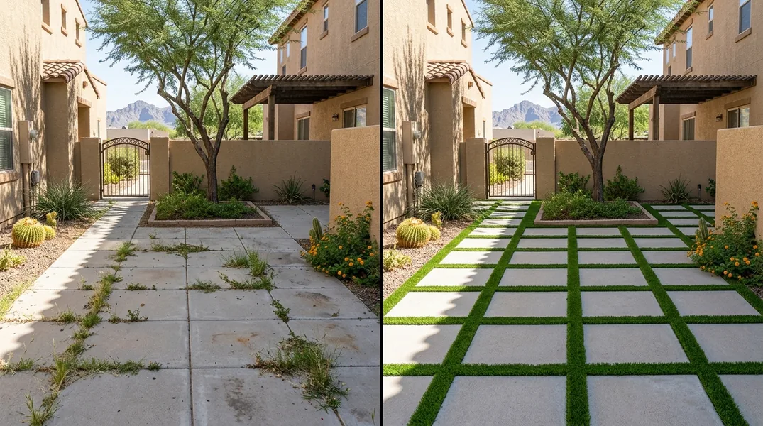 Result artificial grass installation in Mesa - Mesa Turf Installation