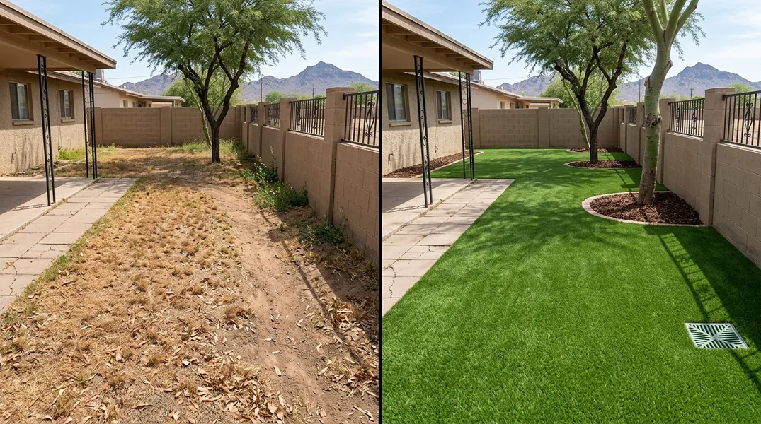 Result artificial grass installation in Mesa - Mesa Turf Installation