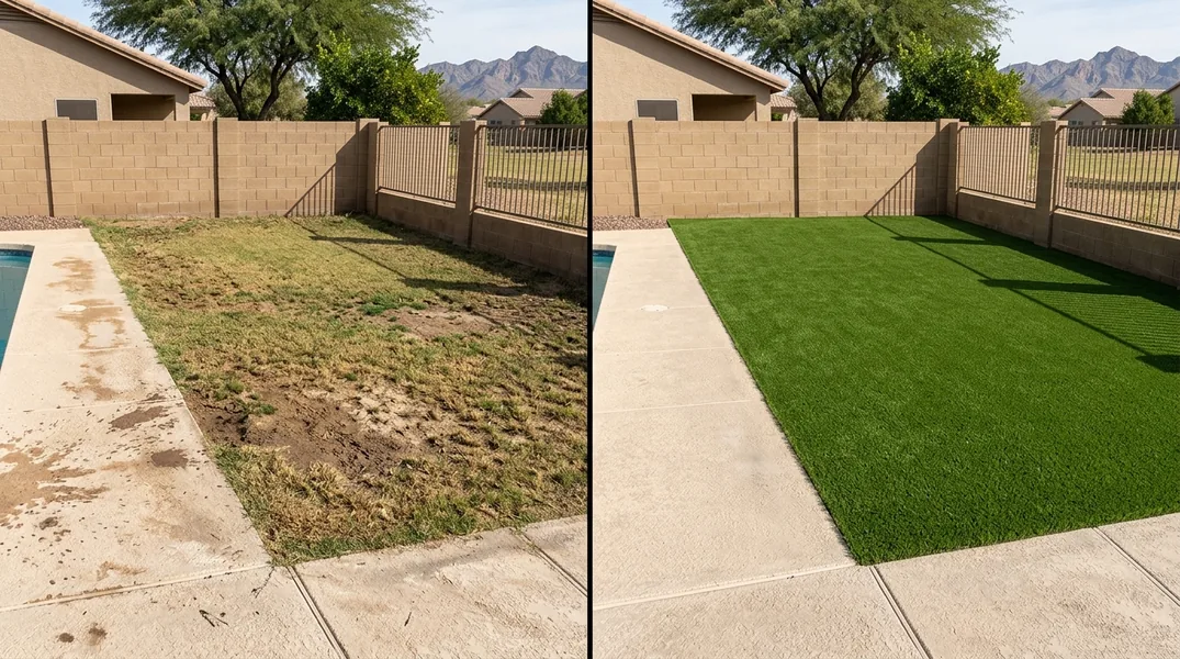 Result artificial grass installation in Mesa - Mesa Turf Installation