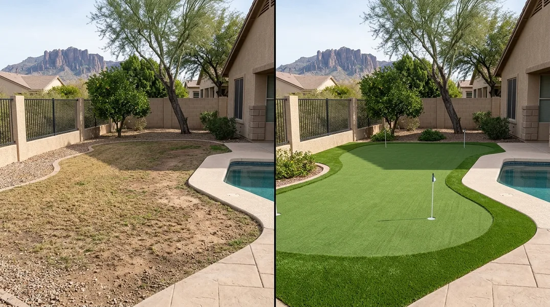 Result artificial grass installation in Mesa - Mesa Turf Installation