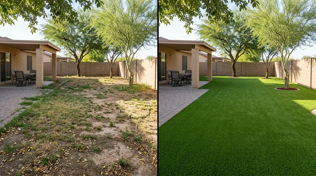 Result artificial grass installation in Mesa - Mesa Turf Installation
