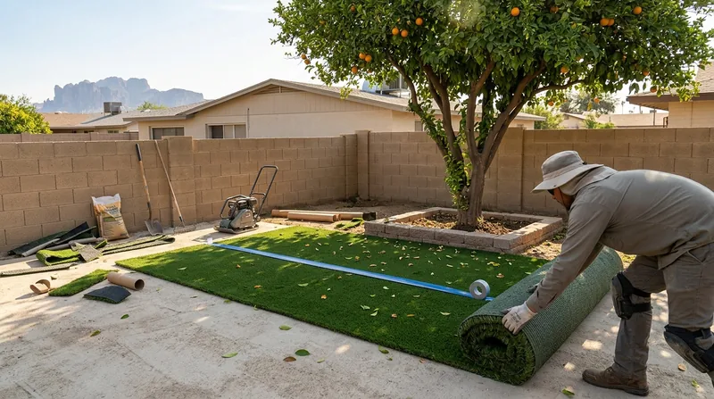 Residential Artificial Grass Installation Mesa